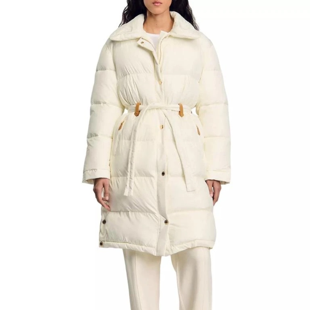 Sandro QUILTED MID-LENGTH PUFFER JACKET